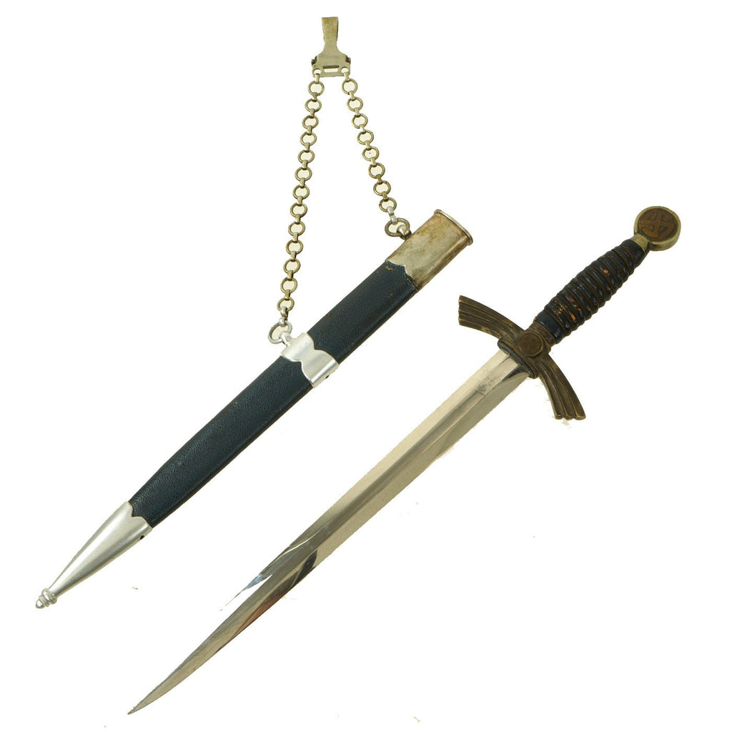 Original German WWII Early 1st Model Luftwaffe Dagger by TIGER with Chain & Belt Clip Original Items