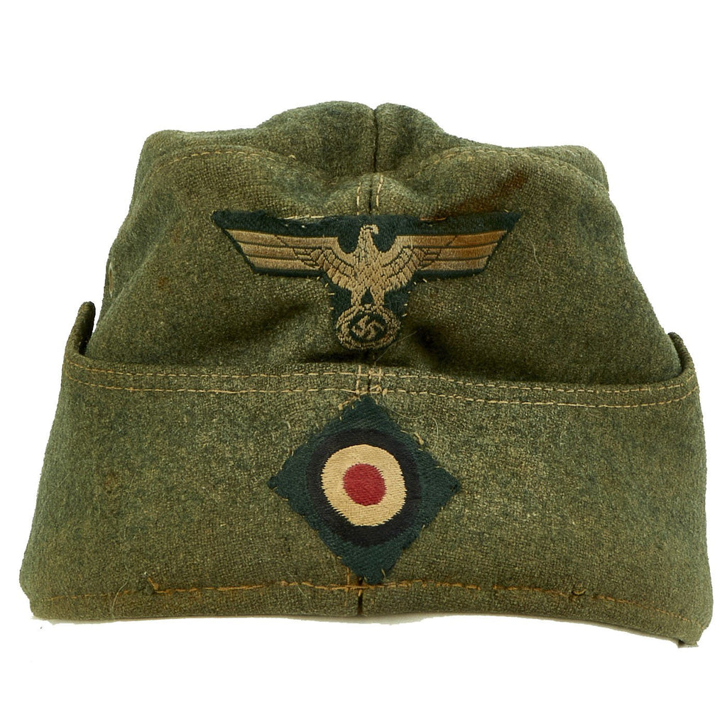 Original German WWII Heer Army Wool EM-NCO M38 Overseas Cap - Schiffchen Original Items