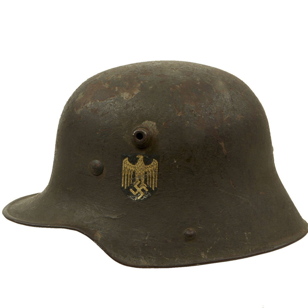 Original German WWII Reissued M16 Double Decal Heer Army Helmet with M-31 Liner - Size 62 Shell Original Items