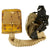 Original U.S. WWI M1917 Textured Paint Doughboy Helmet with SBR Gas Mask & Filter in Bag Original Items