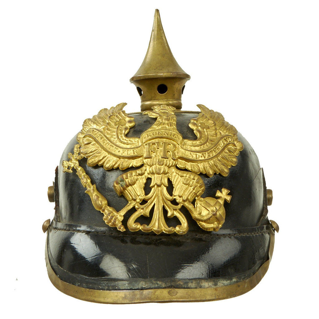 Original Imperial German WWI Prussian M1895 Line Infantry Pickelhaube Spiked Helmet - size 57 1/2 Original Items