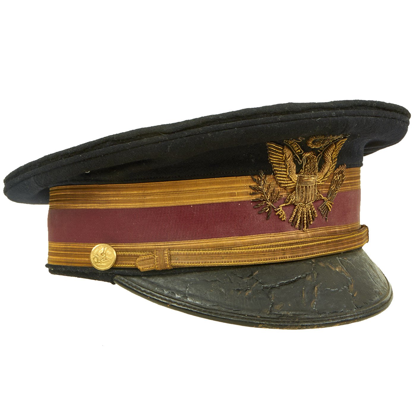 Original U.S. WWI US M-1910 Medical Officer's Dress Blue Visor Cap wit   International Military Antiques
