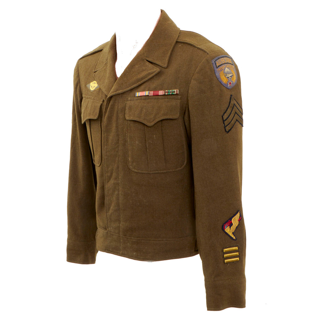 Original U.S. WWII Airborne Trooper Carrier Command Pathfinder Ike Jacket With British Made Insignia Original Items