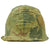 Original U.S. Vietnam M1 Helmet with USMC Camo Cover, Dog Tag & Lutheran Cross Original Items