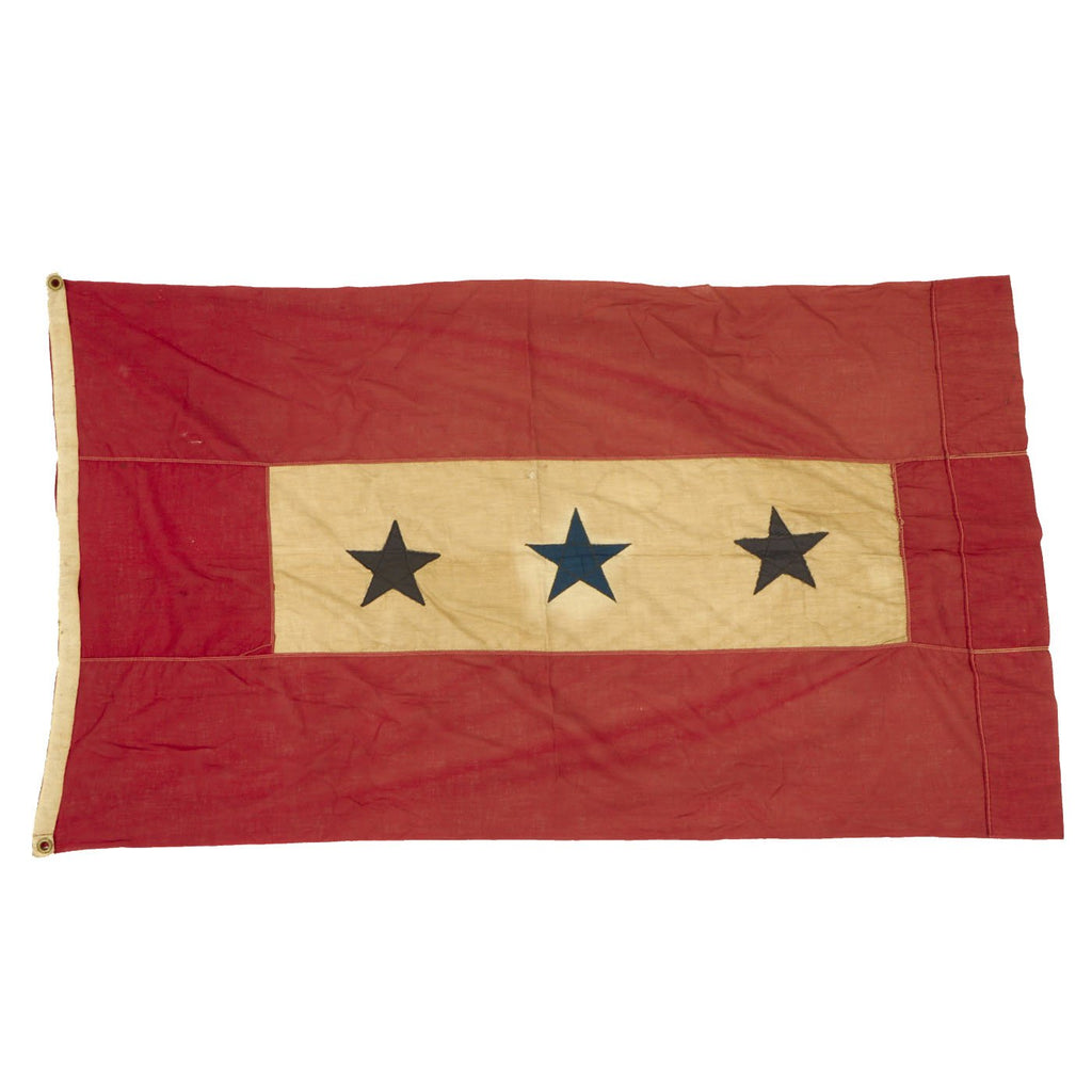 Original U.S. WWI Blue Star Mother's Service Banner Flag with Three Stars - 32" x 54" Original Items