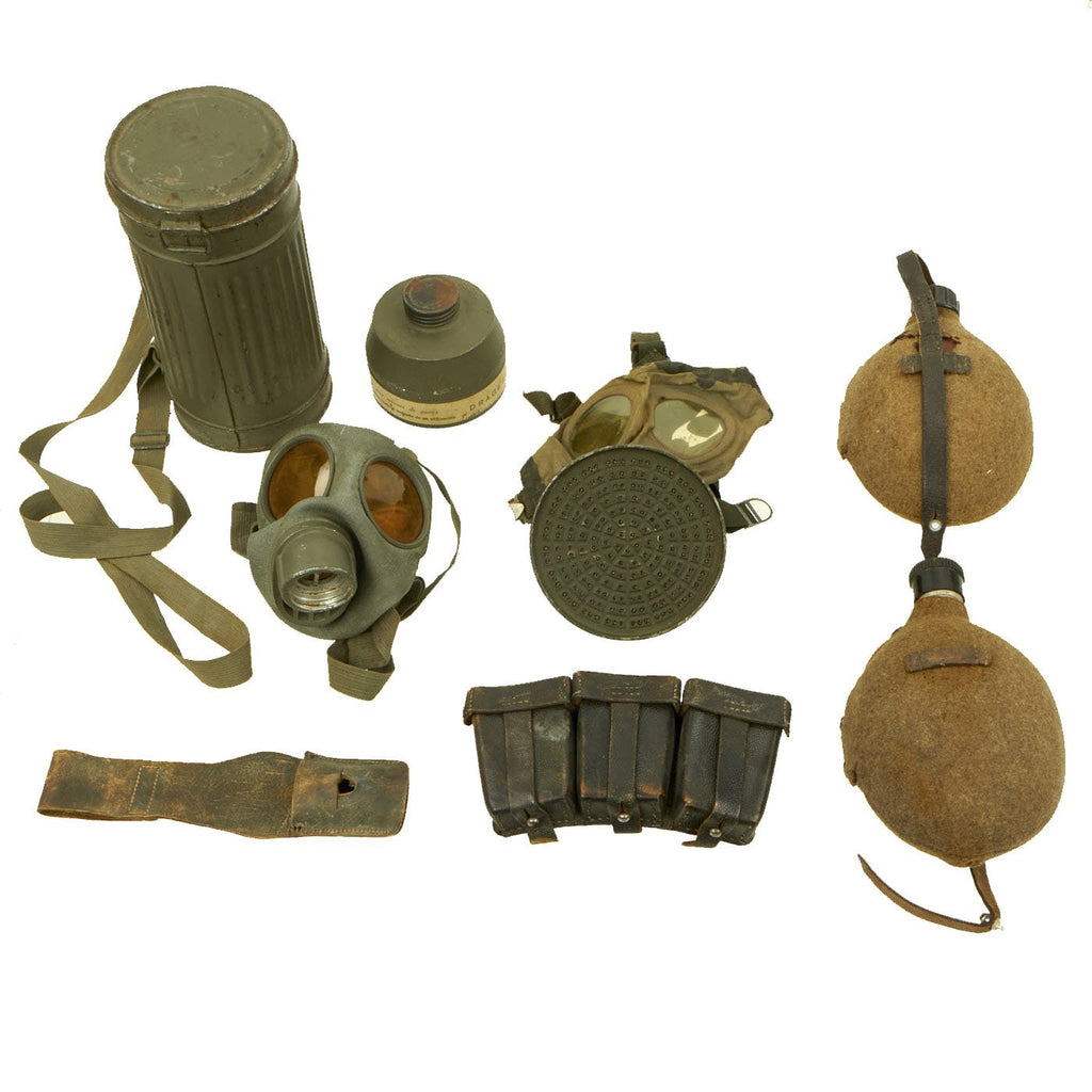 gear collector Original German WWII Field Gear Collector Set: Gas Masks, Canteens, & – International Military Antiques