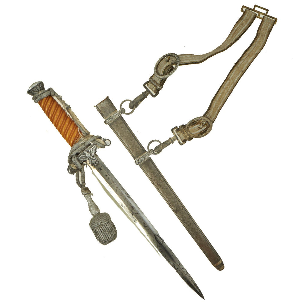 Original German WWII Army Heer Officer Dagger by SMF in Scabbard with Hanger and Portepee Original Items