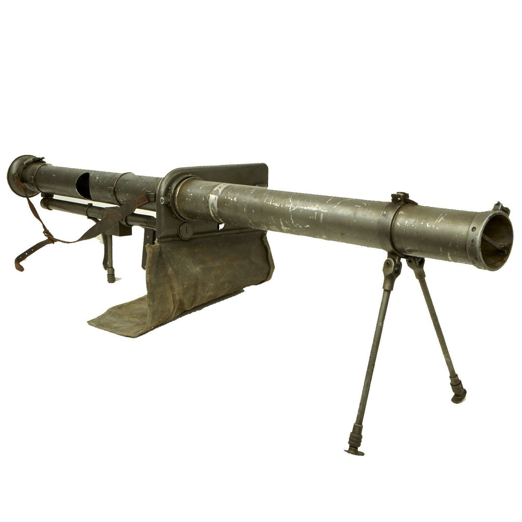 Original Spanish Inert 88.9mm Instalaza M65 Bazooka Anti-Tank Launcher with Canvas Face Shield Original Items