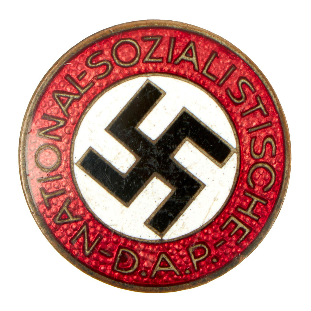 Original German WWII NSDAP Enamel Party Membership Badge Pin by Rare Producer Carl Wild - RZM M1/92 Original Items