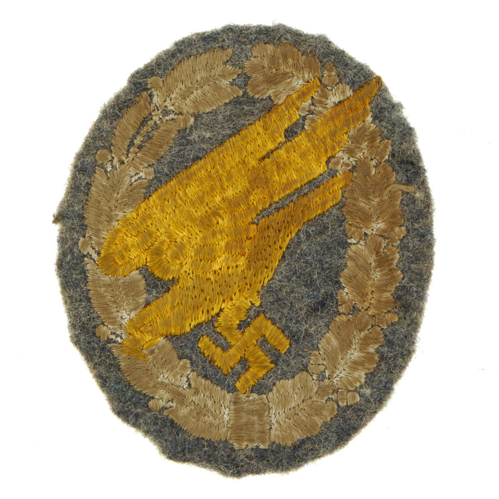 Original German WWII Luftwaffe Fallschirmjäger Paratrooper Embroidered Cloth Badge - Parachutist Badge Original Items