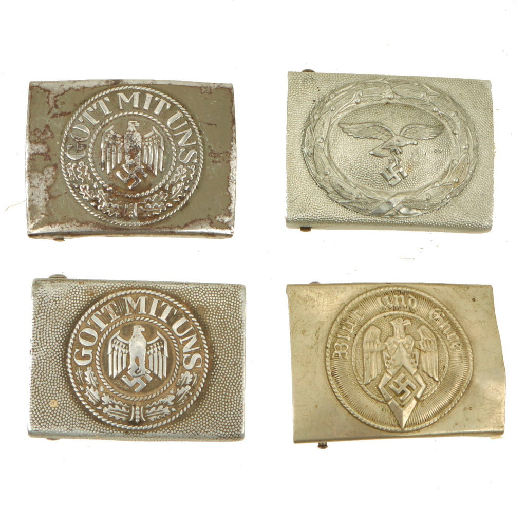 Original German WWII Belt Buckle Collection - 4 Buckles Original Items