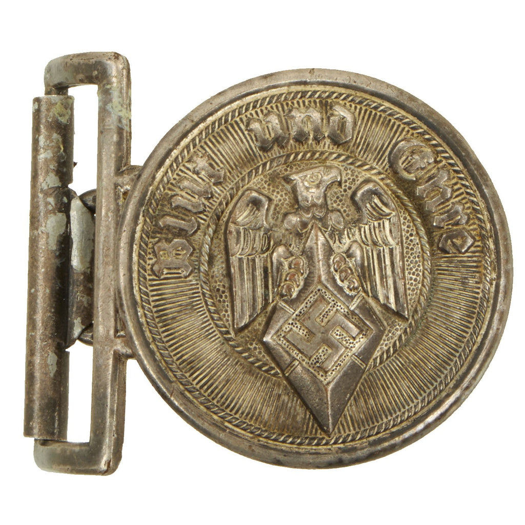 Original German WWII HJ Youth Organization Leaders Belt Buckle by C. Theodor Dicke - RZM M4/22 Original Items