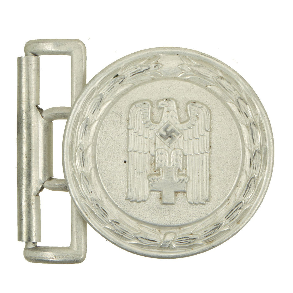 Original German WWII Red Cross DRK Aluminum Officer's Brocade Belt Buckle Original Items