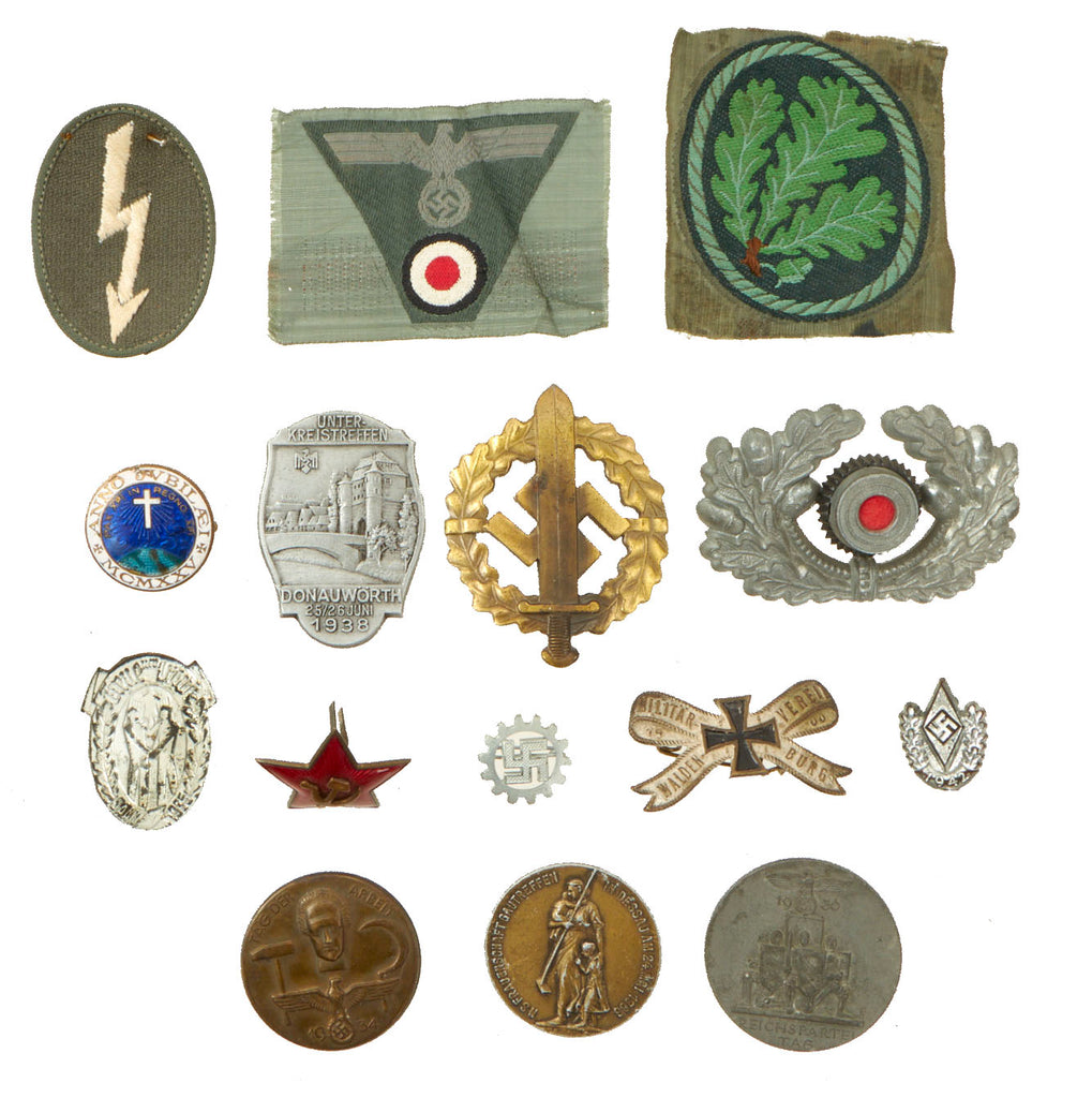 Original German Pre WWI - WWII Tinnie - Insignia - Patch Lot - 15 Items Original Items