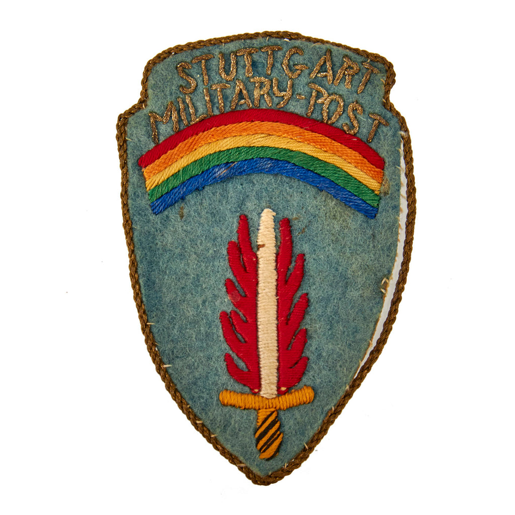 Original U.S. WWII Supreme Headquarters Allied Expeditionary Force German Made Bullion Patch - Stuttgart Military Post Original Items