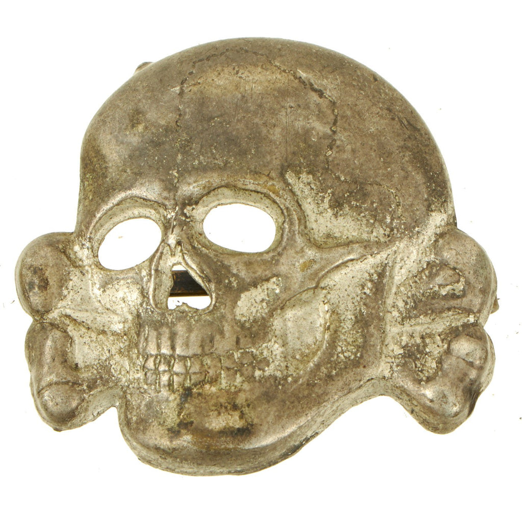 Original Rare German WWII SS Allgemeine Totenkopf Skull Badge for Visor Caps - Schutzstaffel Original Items