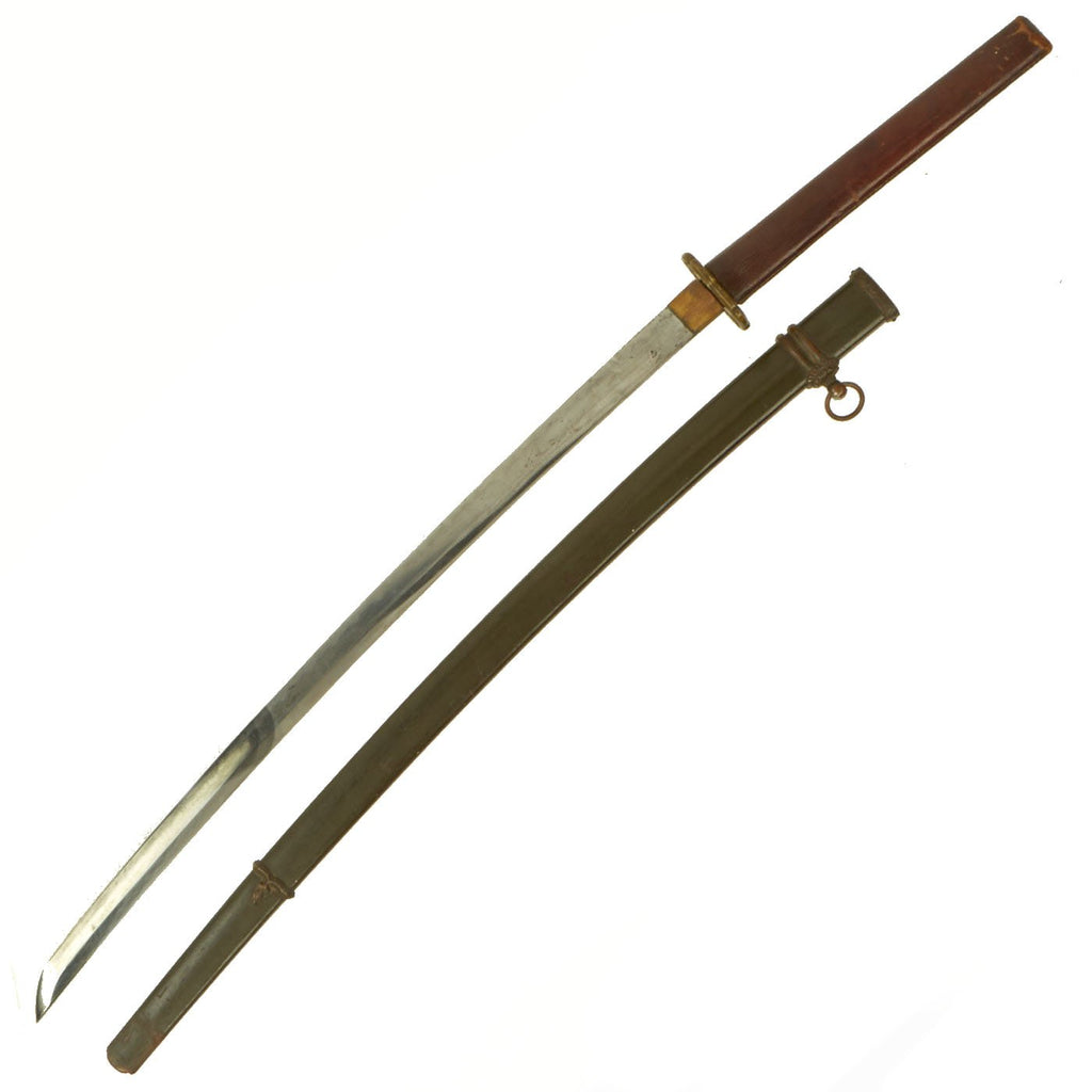 Original WWII Japanese Type 98 Shin-Gunto Handmade Katana Sword by NOBUMITSU with Field Replaced Handle Original Items