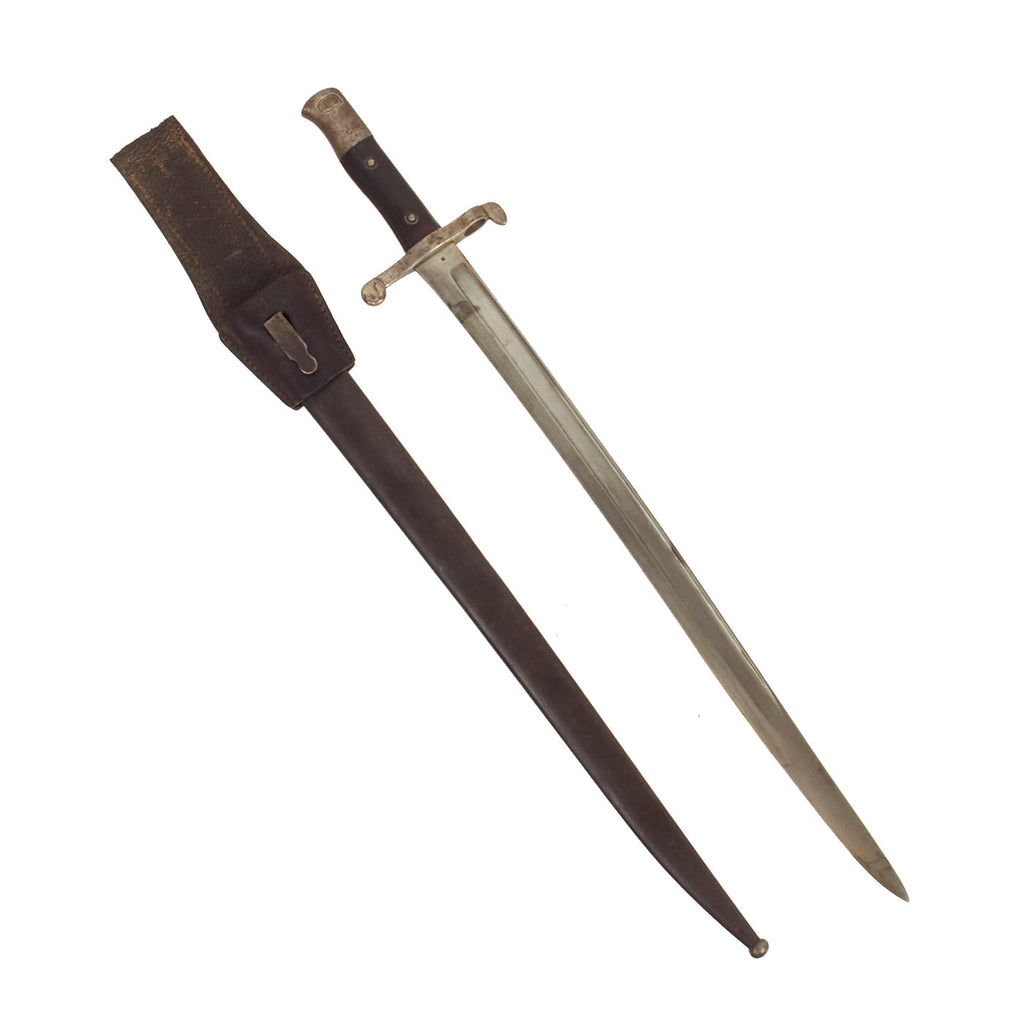 Original Portuguese Model 1885 Sword Bayonet By Steyr For The M1886 Kropatschek Rifle - With Scabbard and Frog Original Items