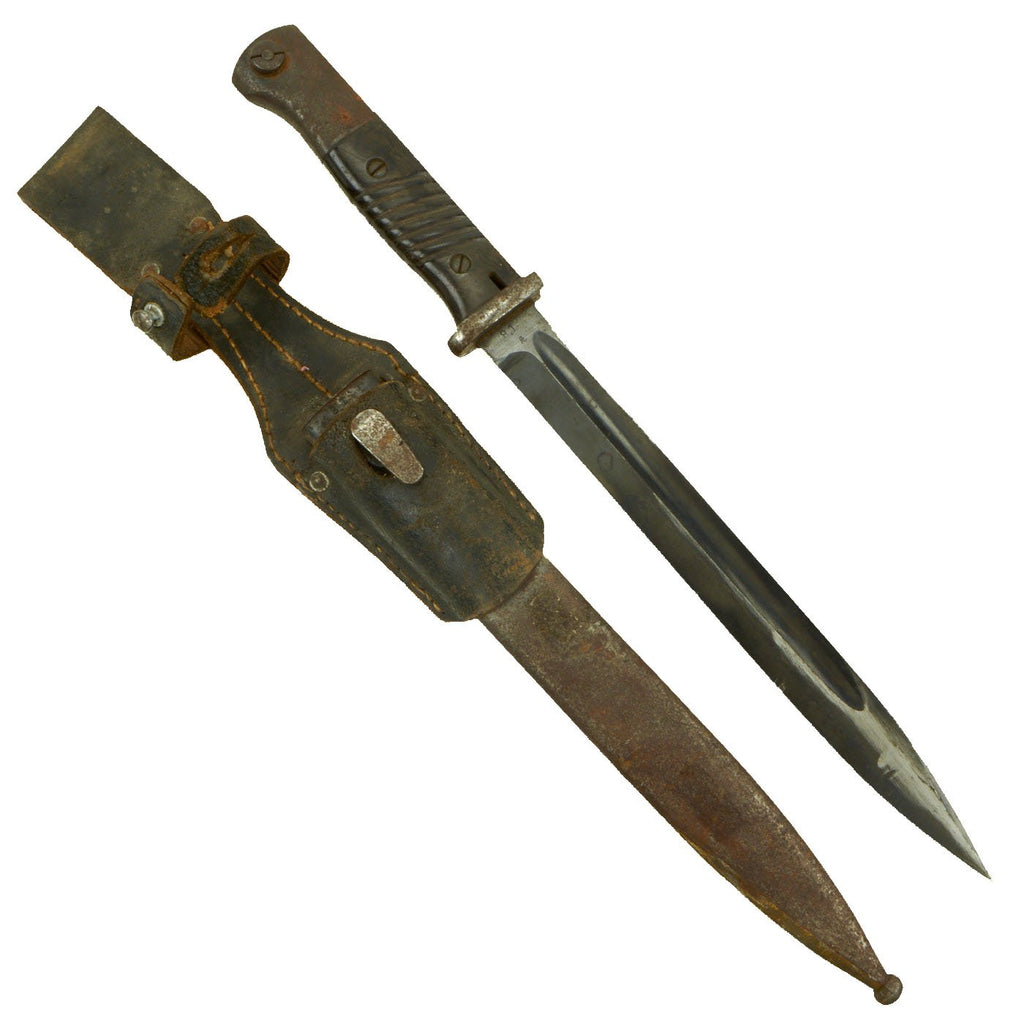 Original German WWII 98k 1941 dated Bayonet by E. & F. Hörster with Scabbard & Frog  - Matching Serial 81 k Original Items