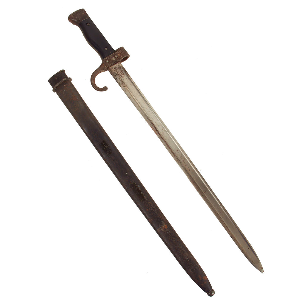 Original Pre-WWI French Modèle 1892 Mannlicher Berthier Rifle Bayonet with Scabbard Original Items