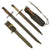 Original 19th & 20th Century Lot of 4 Miscellaneous Military Edged Weapons with Scabbards - Various Countries Original Items