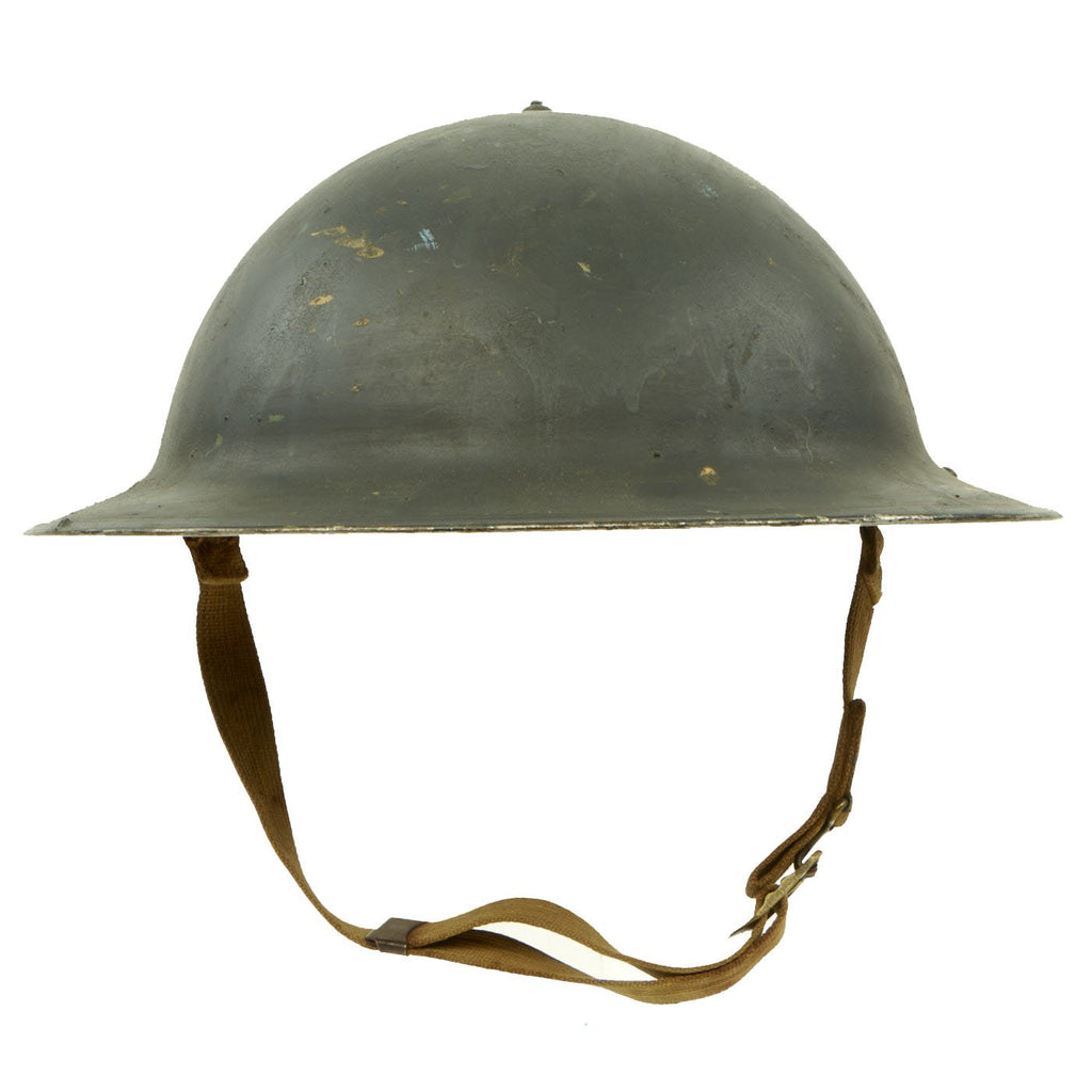Original WWII U.S. Navy M1917A1 Kelly Helmet made from Canadian Brodie Shell dated 1942 Original Items