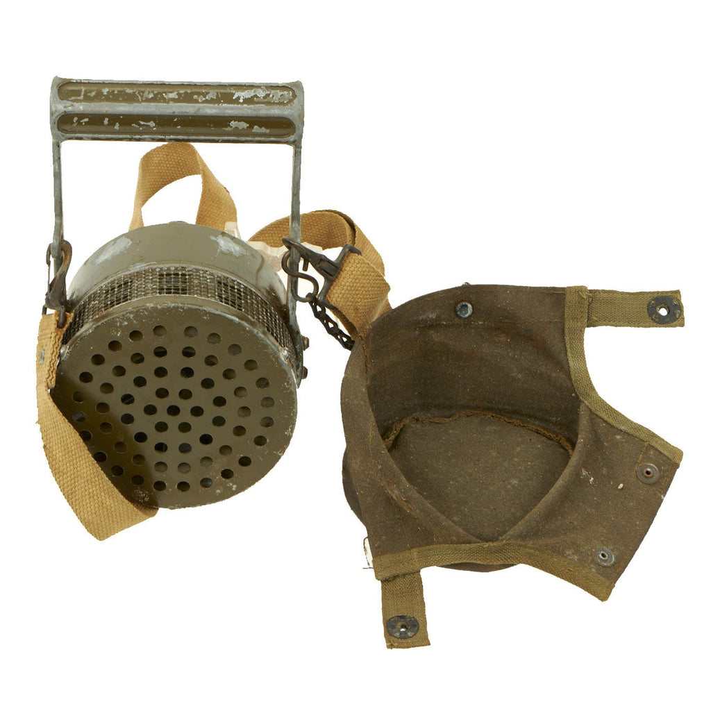 Original U.S. WWII Hand Held Air Raid Siren by Federal Electric Company with Rare Canvas Cover & Sling Original Items