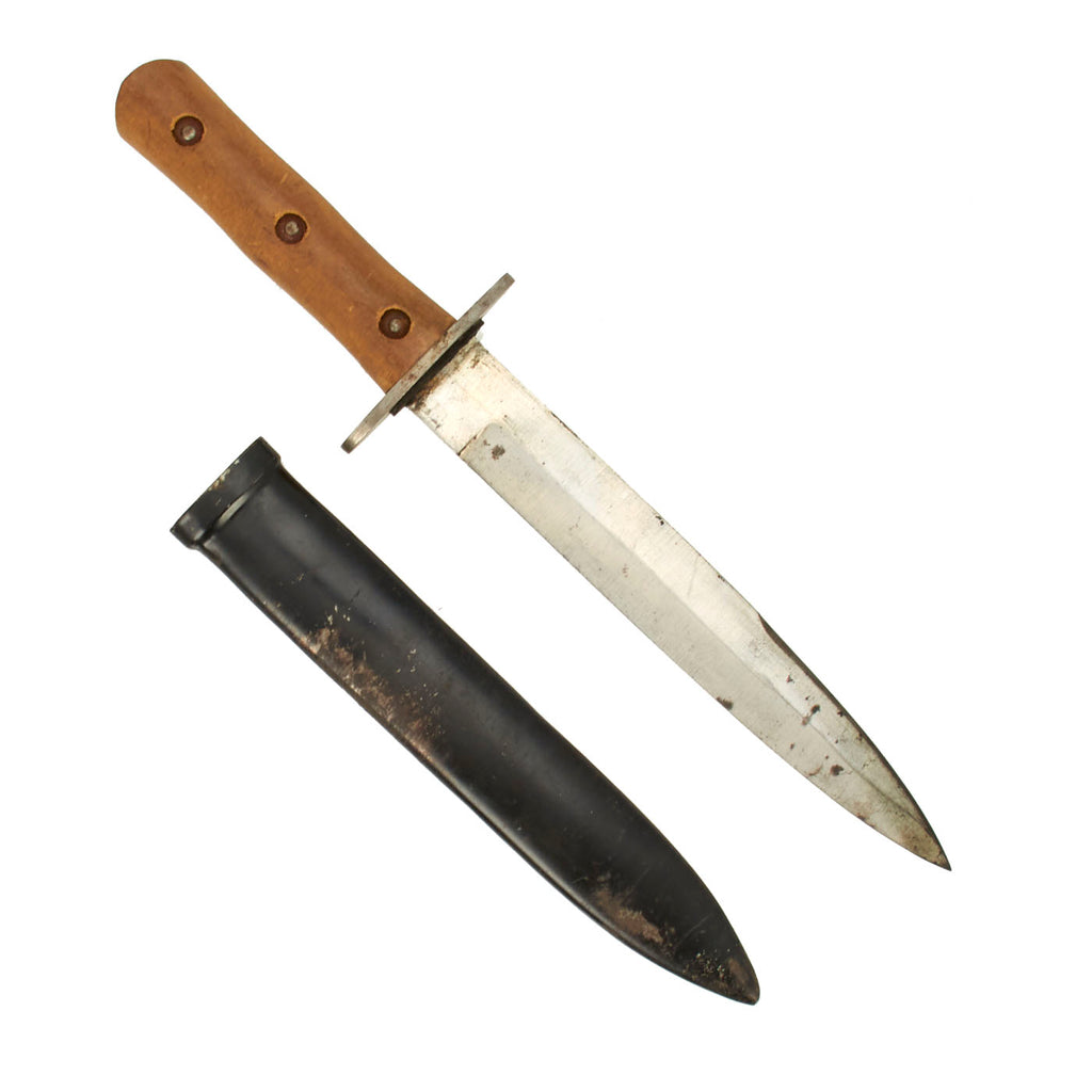 Original Italian WWII Fascist "Pugio" Fighting Knife with Steel Scabbard Original Items