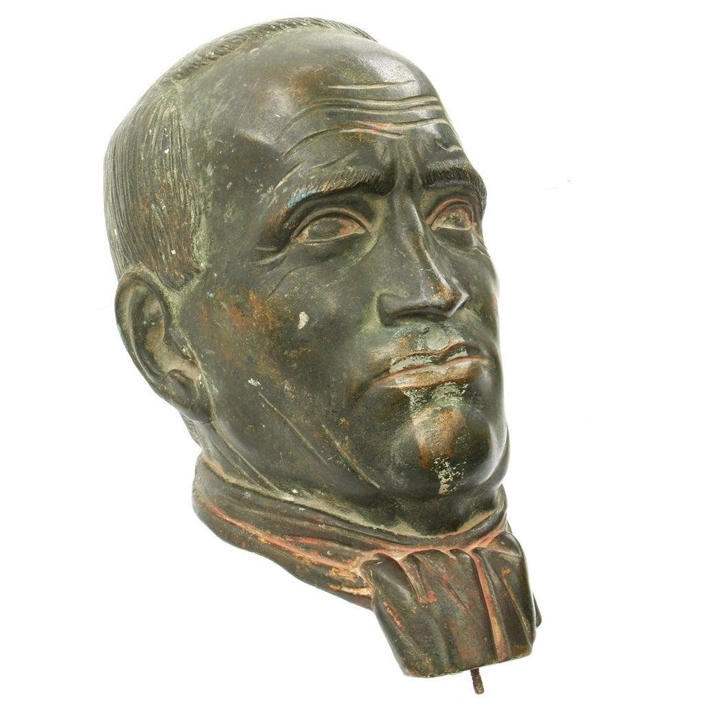 Original Italian Pre WWII Young Benito Mussolini Bronze Bust Sculpture Original Items