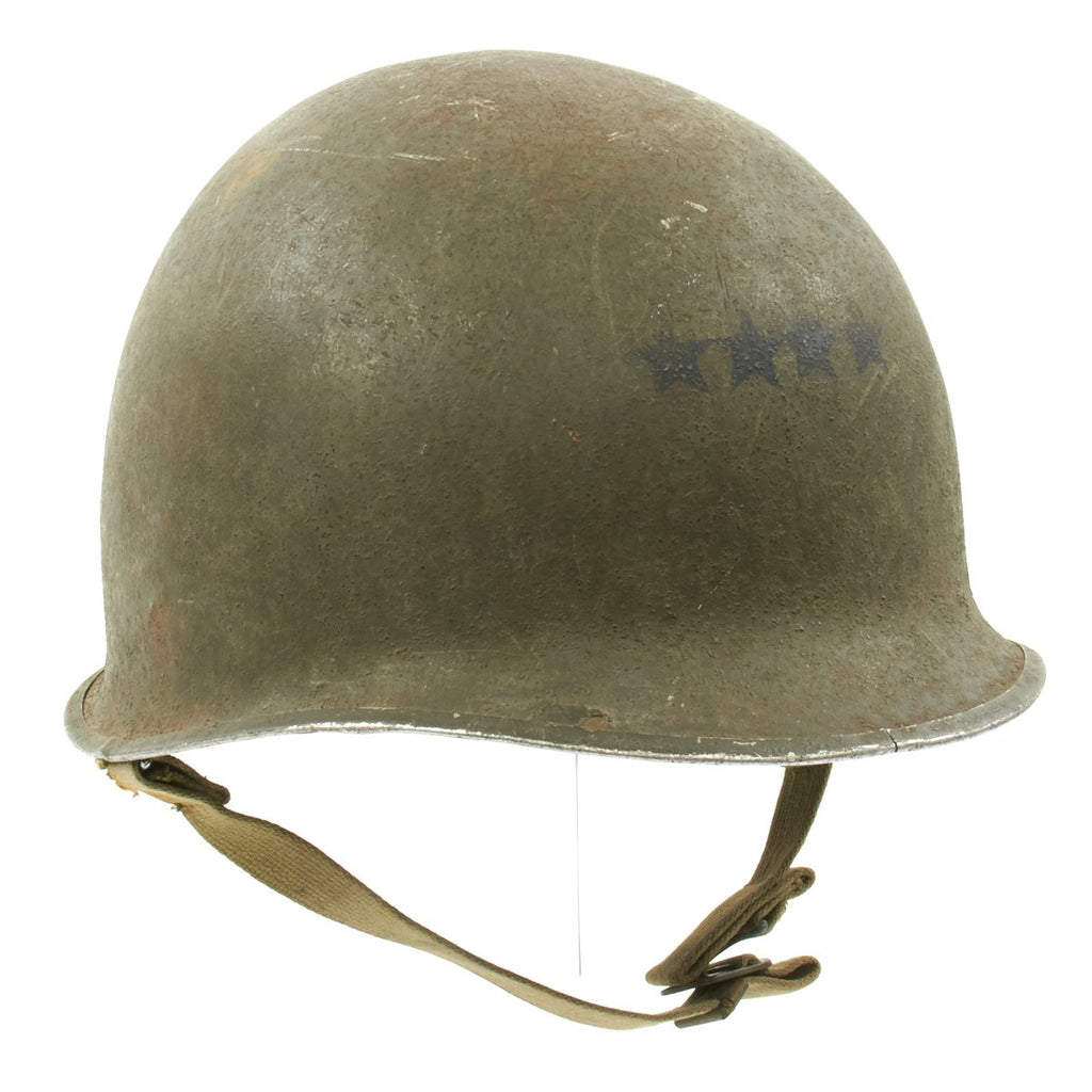 Original U.S. WWII 4 Star General M1 McCord Front Seam Helmet with Mine Safety Appliance Liner Original Items