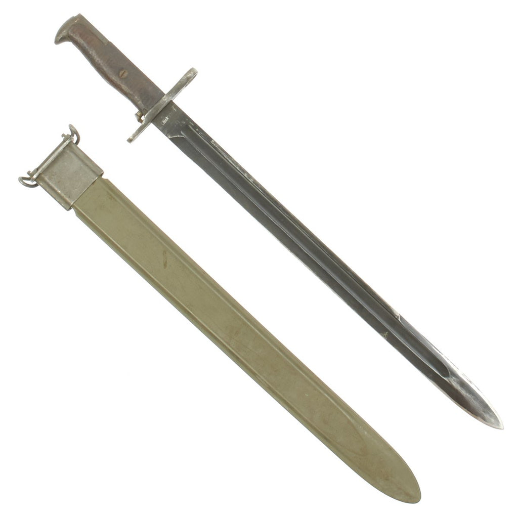 Original U.S. WWI M1905 Springfield 16 inch Rifle Bayonet by Springfield Armory with M3 Scabbard - dated 1918 Original Items