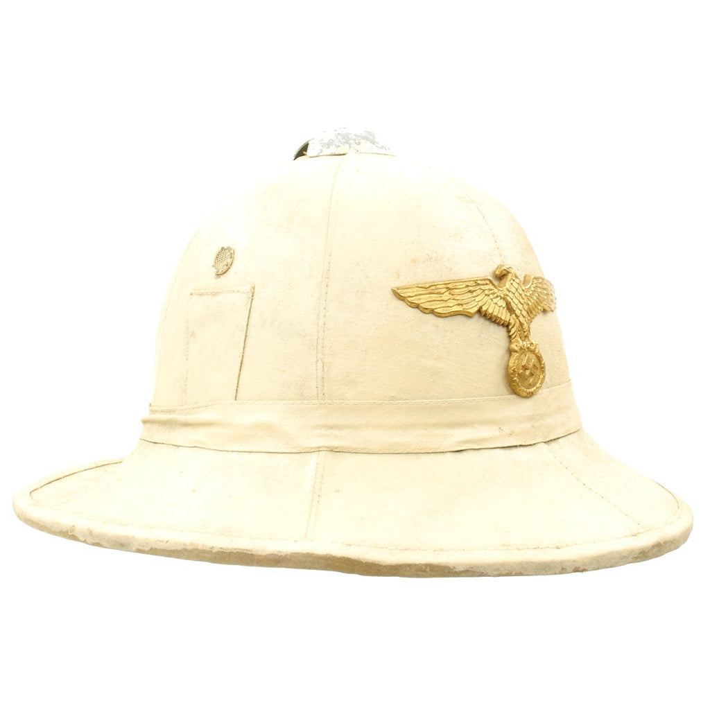Original German WWII Kriegsmarine Italian Sun Helmet Dated 1941 Original Items
