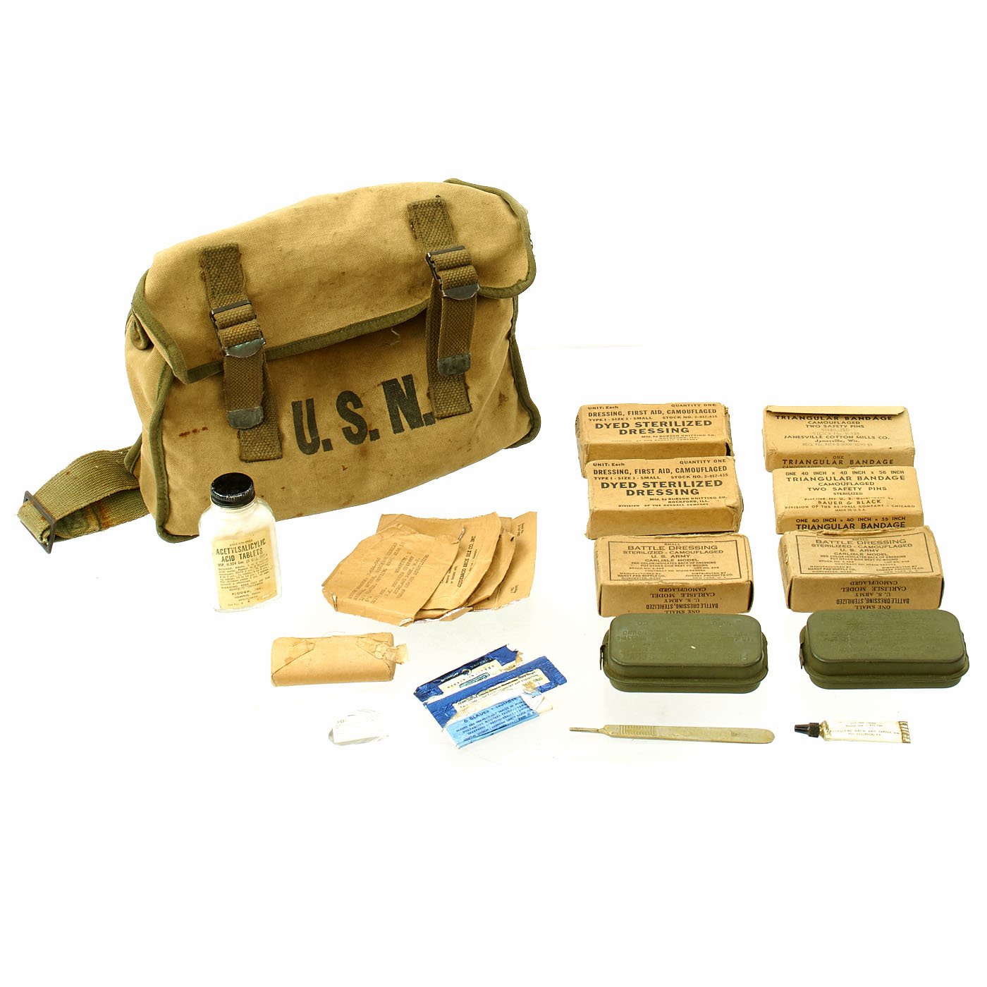 FIRST AID KIT ビンテージ US NAVY WW2 FIRST AID KIT ビンテージ US