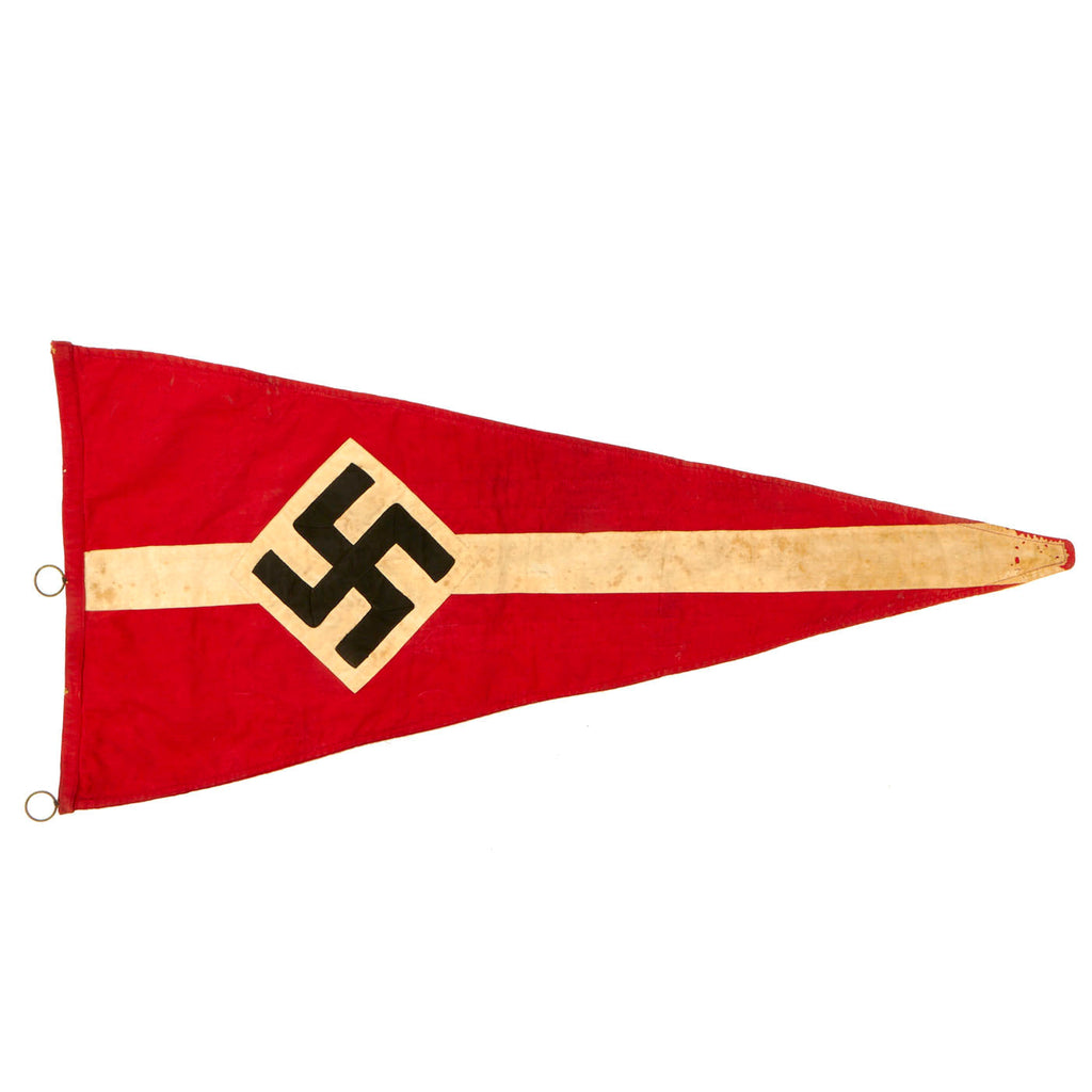 Original German WWII HJ National Youth Organization Pennant Flag - 14" x 30" Original Items