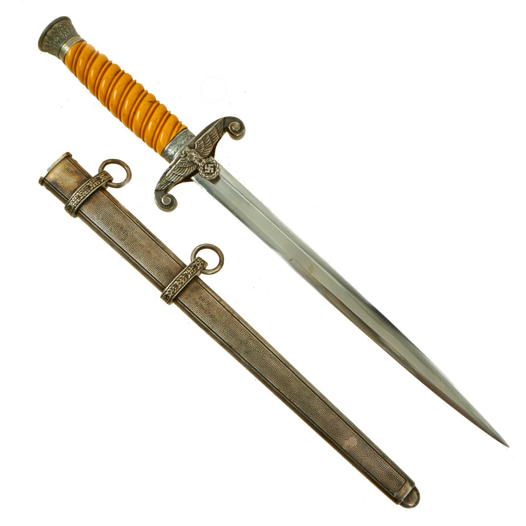 Original WWII German Army Heer Officer Dagger by Clemen & Jung of Solingen with Scabbard Original Items
