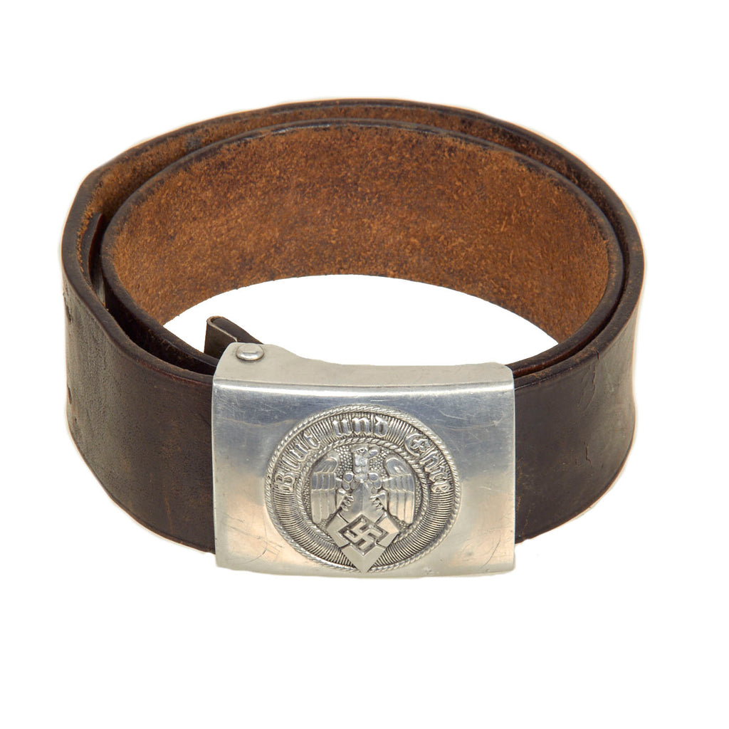Original German WWII HJ Knife Belt with Aluminum Buckle by Wilhelm Schröder & Co. - RZM M4/46 Original Items