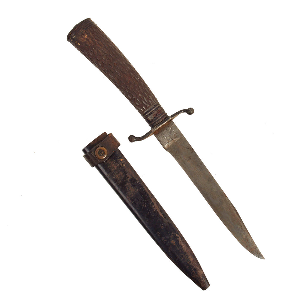 Original Imperial German WWI Hunting Style Trench Fighting Knife by Weyersberg Kirschbaum & Cie with Scabbard Original Items