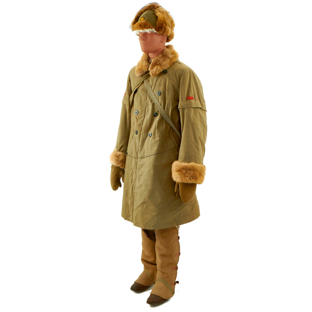 Original WWII IJA Japanese Enlistedman’s Arctic Combat Uniform and Gear Display on Mannequin Original Items