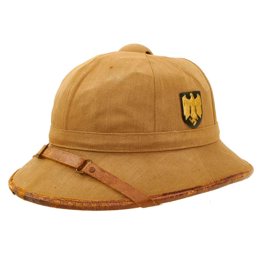 Original German WWII First Model DAK Kriegsmarine Sun Pith Helmet in size 56 - dated 1941 Original Items