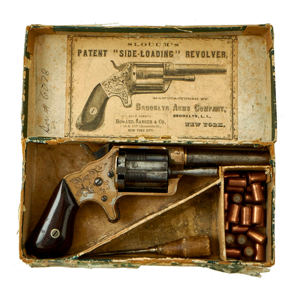 Original U.S. Civil War Slocum’s Patent “Side-Loading” .32 Revolver wi ...