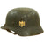 Original German WWII Army Heer M35 Single Decal Overpainted Helmet with 60cm Liner - SE68 Original Items