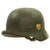 Original German WWII Army Heer M35 Single Decal Overpainted Helmet with 60cm Liner - SE68 Original Items