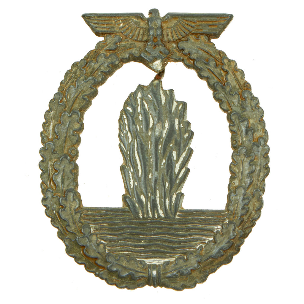 Original German WWII Named Kriegsmarine Minesweeper War Badge by Lind & Meyer - Tombak Construction Original Items