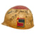 Original U.S. WWII 69th Infantry Division Painted Personalized Painted M1 Helmet Liner with Rank Original Items