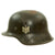 Original German WWII M42 Single Decal Army Heer Helmet with Liner & Chinstrap - stamped ET62 Original Items