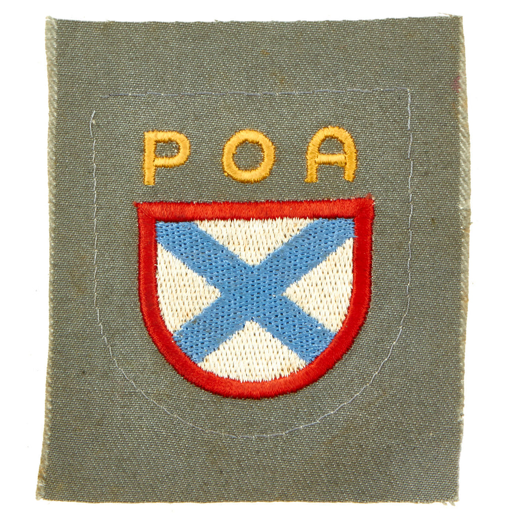 Original German WWII Unissued Soviet Liberation Army Volunteers “POA” Sleeve Patch - Vlasov Army Original Items