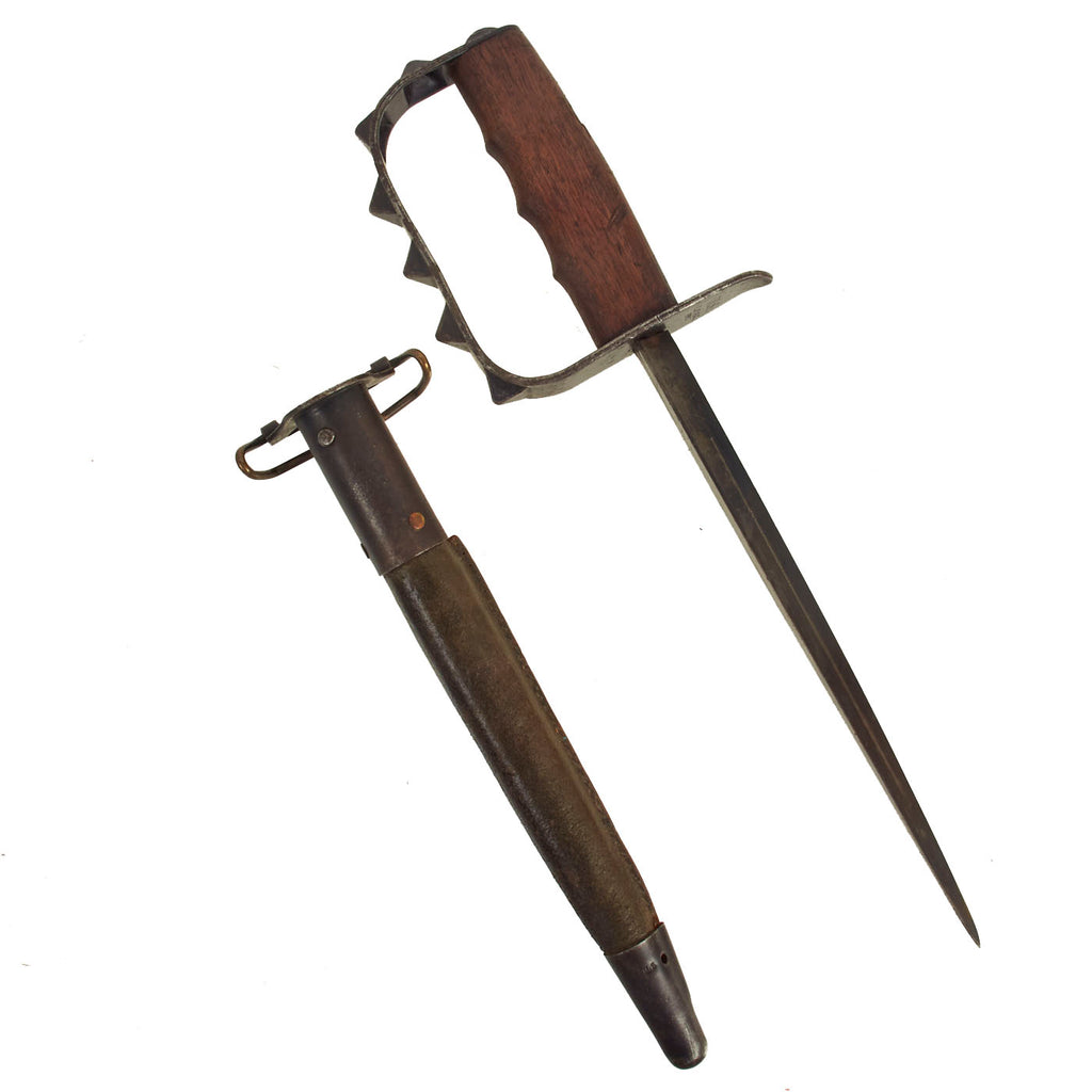 Original U.S. WWI M1917 Trench Knife by L.F. & C. dated 1917 with Scabbard by Jewell dated 1918 Original Items
