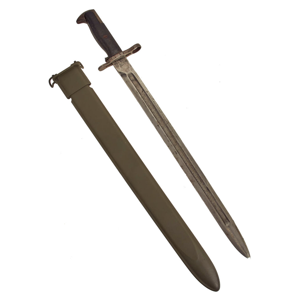 Original U.S. WWII M1942 Garand 16" Bayonet by Oneida Limited with M3 Scabbard - dated 1942 Original Items