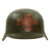 Original WWII German Medic M40 Single Decal Helmet Shell with Dome Stamp -ET66 Original Items