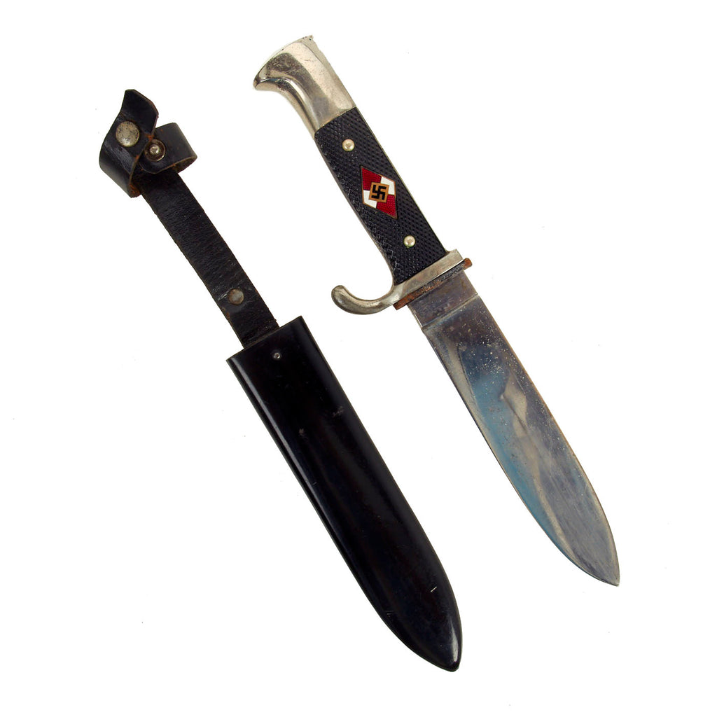 Original German WWII 1938 dated Transitional HJ Knife by Rare Maker Hartkopf & Co. with Scabbard - RZM M7/40 Original Items